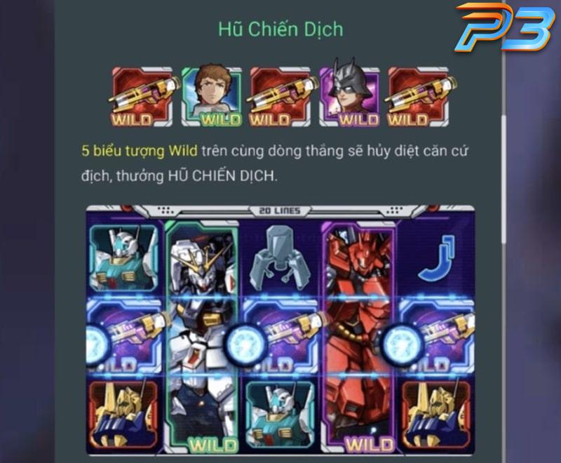 Nổ hũ Gundam Slot Đại chiến Robot cực hot tại P3 đáng chơi 2 Các biểu tượng trong Gundam Slot